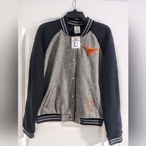 LE PINK by victoria secret Longhorns letterman jacket size M